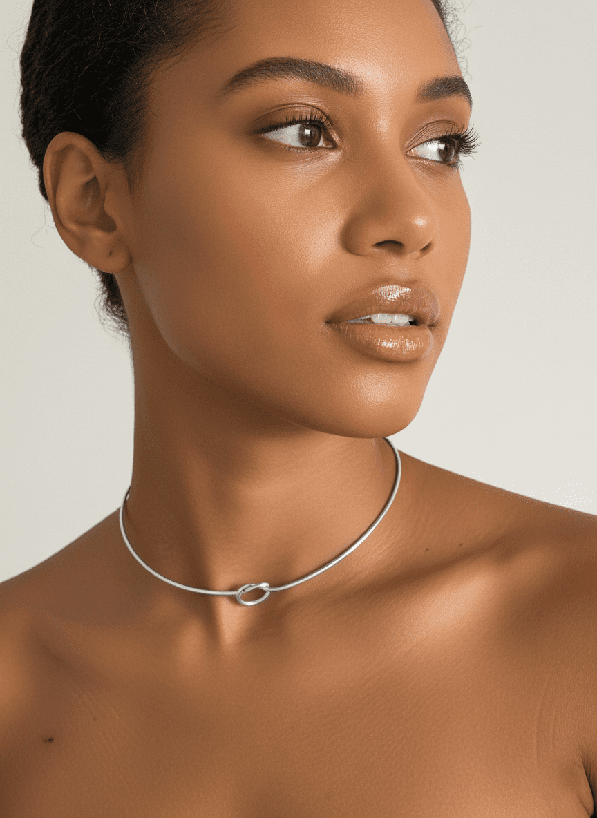 Gargantilha Nó Prateado – Elegância Minimalista - Imagem 2